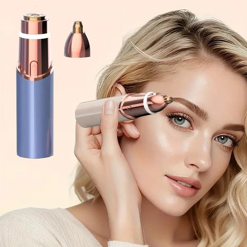 2-in-1 Facial and Eyebrow Trimmer, USB Charging Hair Removal Device, Women's Lipstick Shaver, Suitable for Face, Lips, and Body