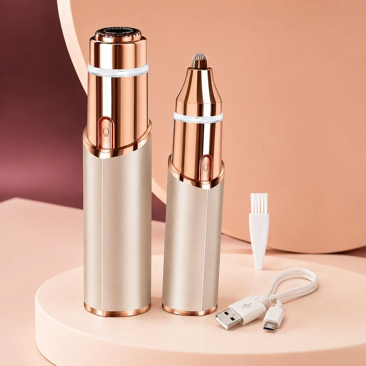 Winneri facial and eyebrow trimmer set in a premium studio arrangement
